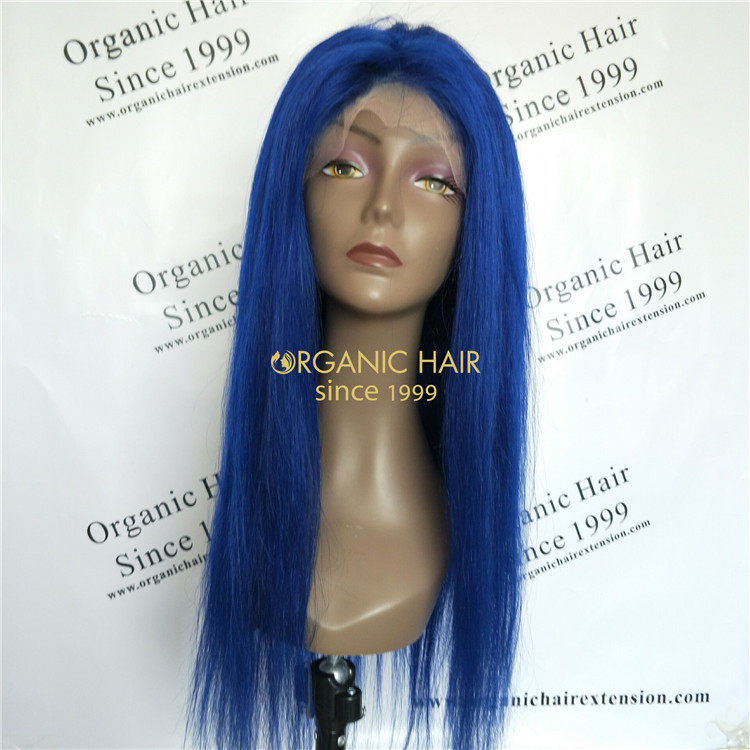 Best quality Luxury Brazilian hair wigs-20 inch Blue wig GT48